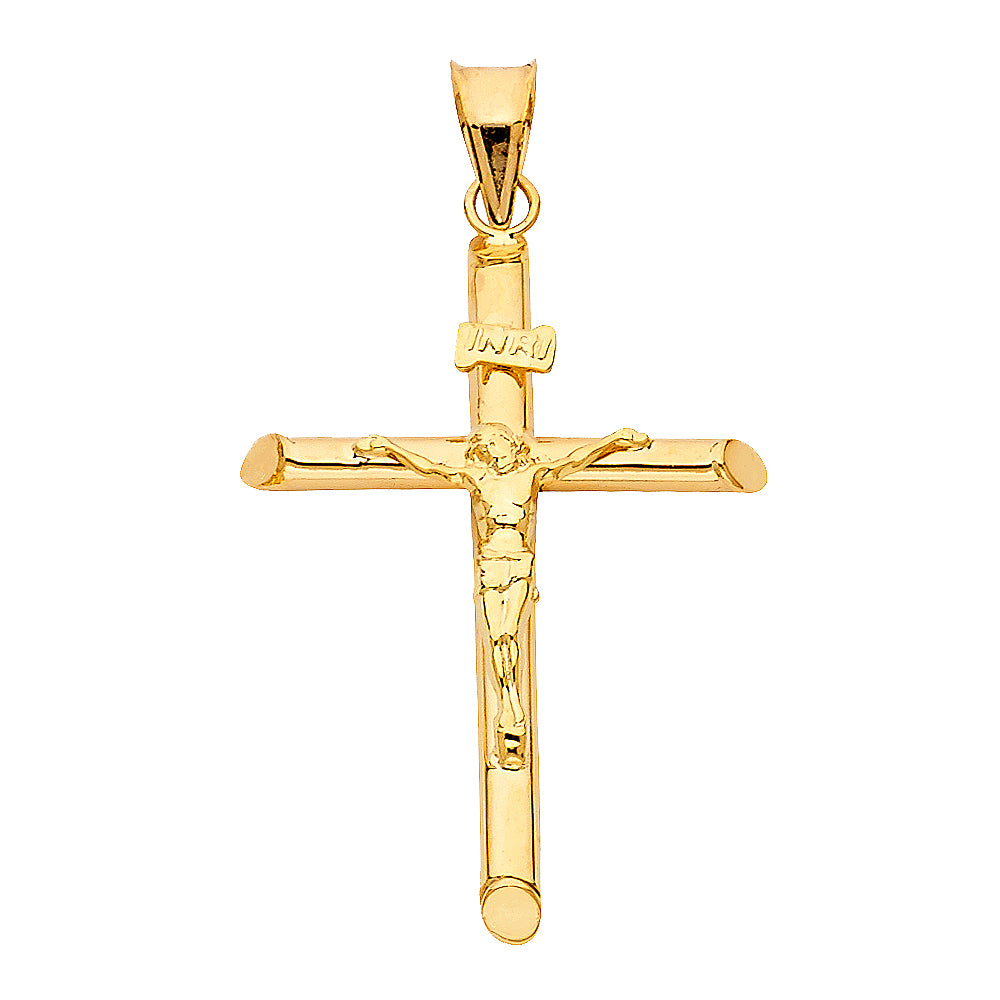 14 Karat Hollow Crucifix Charm Length 45.2 Color: Yellow