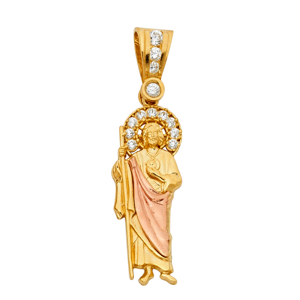 Two-Tone 14 Karat St. Jude cz Charm Length: 44
Gender: Unisex