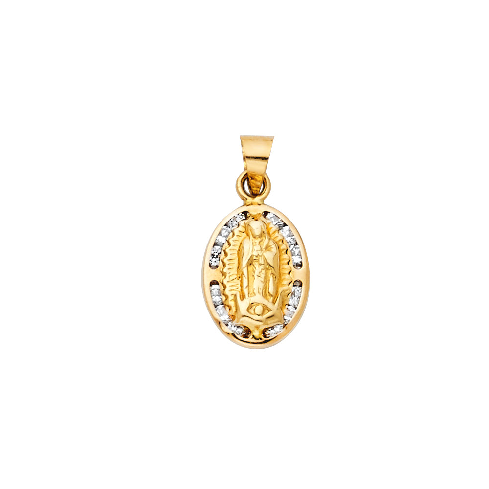 Yellow 14 Karat Our virgen of Guadalupe cz Charm Length: 10
Gender: L