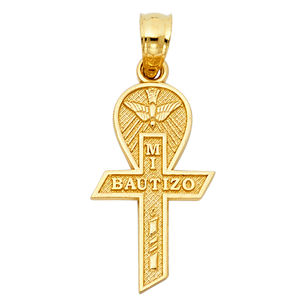 14K Y/Gd Mi Bautizo Cross
