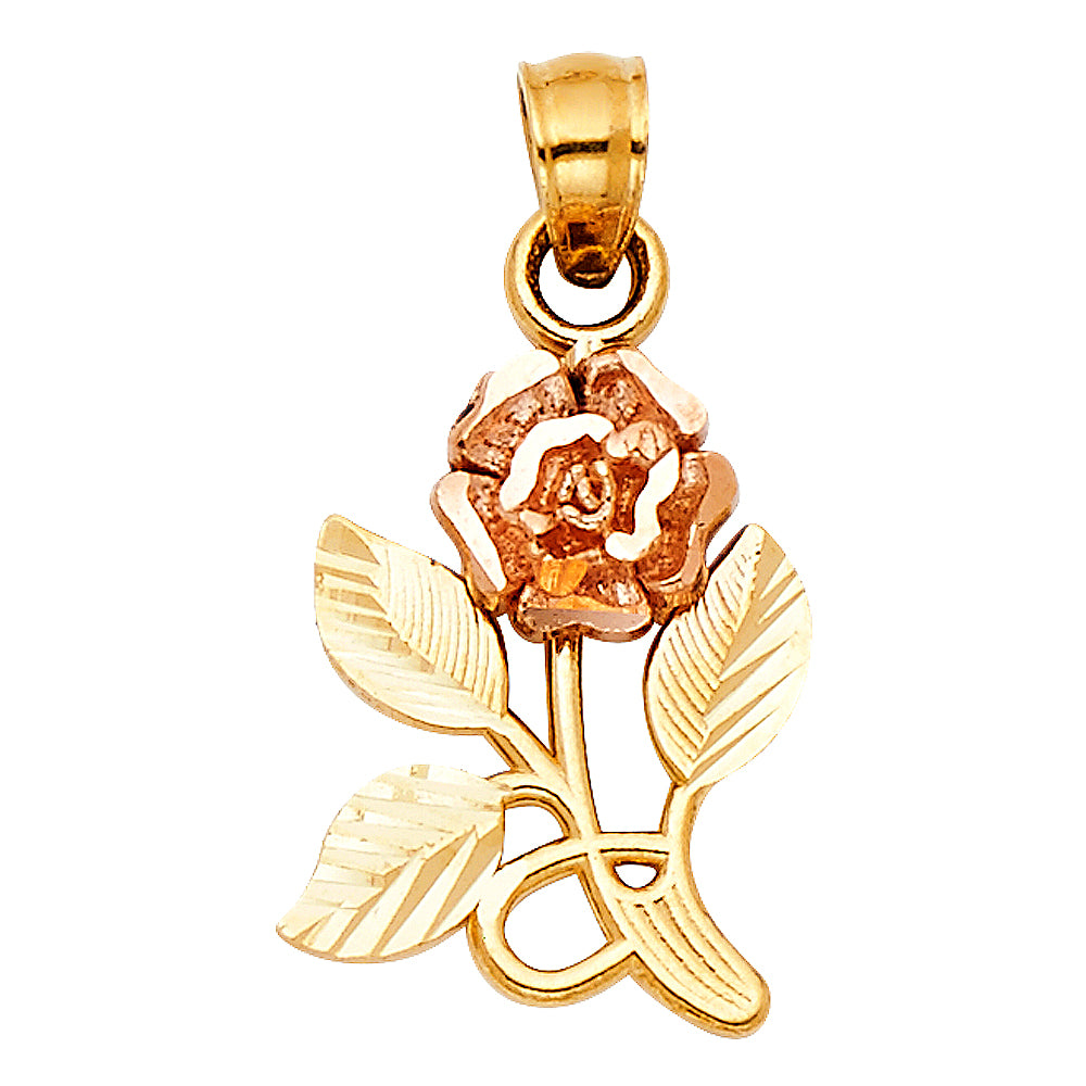 14 Karat Rose Charm Length 22 Color: Two-Tone Ladies