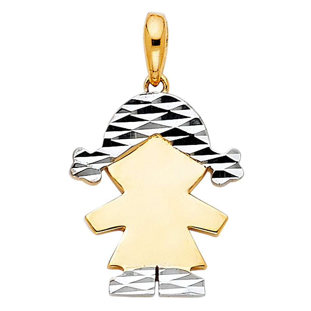 Two-Tone 14 Karat Pendant GIRL  Style: Fashion
Length: 26.08