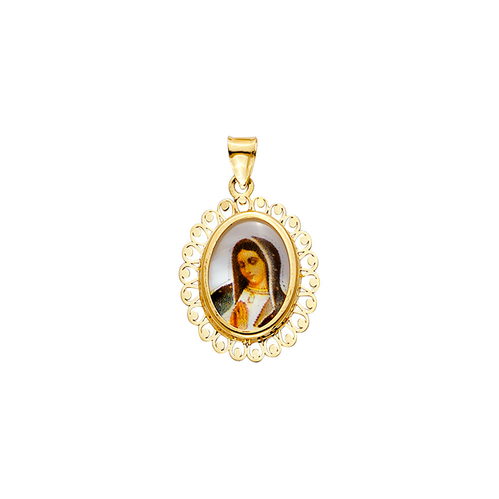 14 Karat Religious medal Charm Length 27.7 Color: Yellow
Gender: Unis