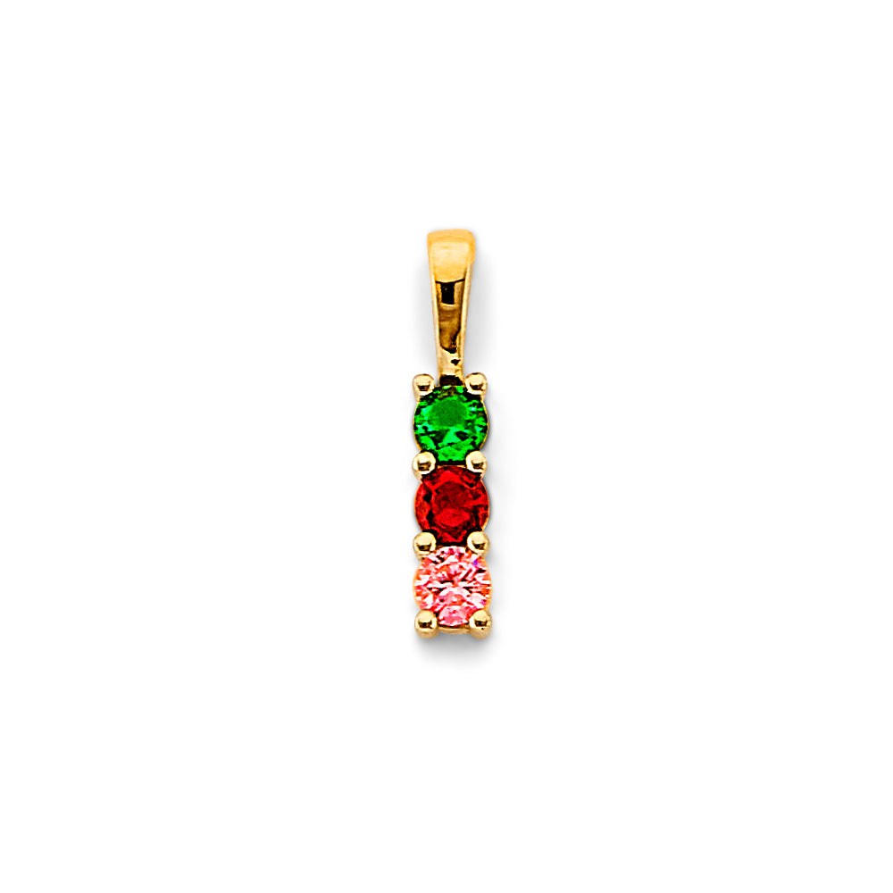 Yellow 14 Karat 3 Stone Month Pendant Style: Fashion
Length: 18