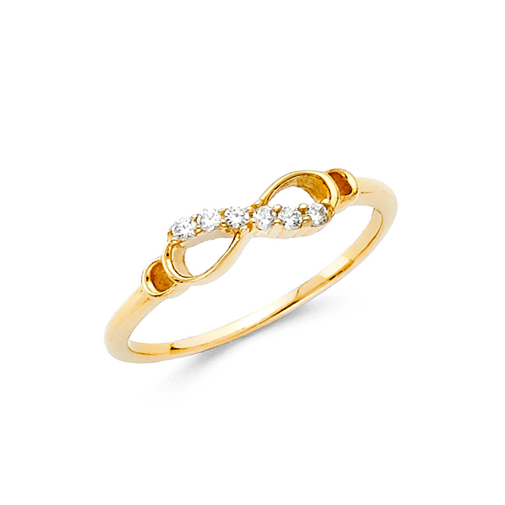 Lady's Yellow 14 Karat Infinity Ring Gender: Ladies