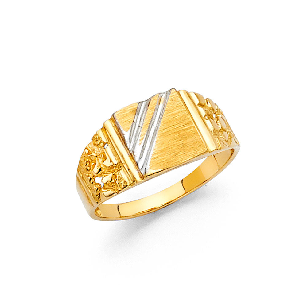 14 Karat Signet baby Ring Size 4 Color: Yellow
Finish: Polished