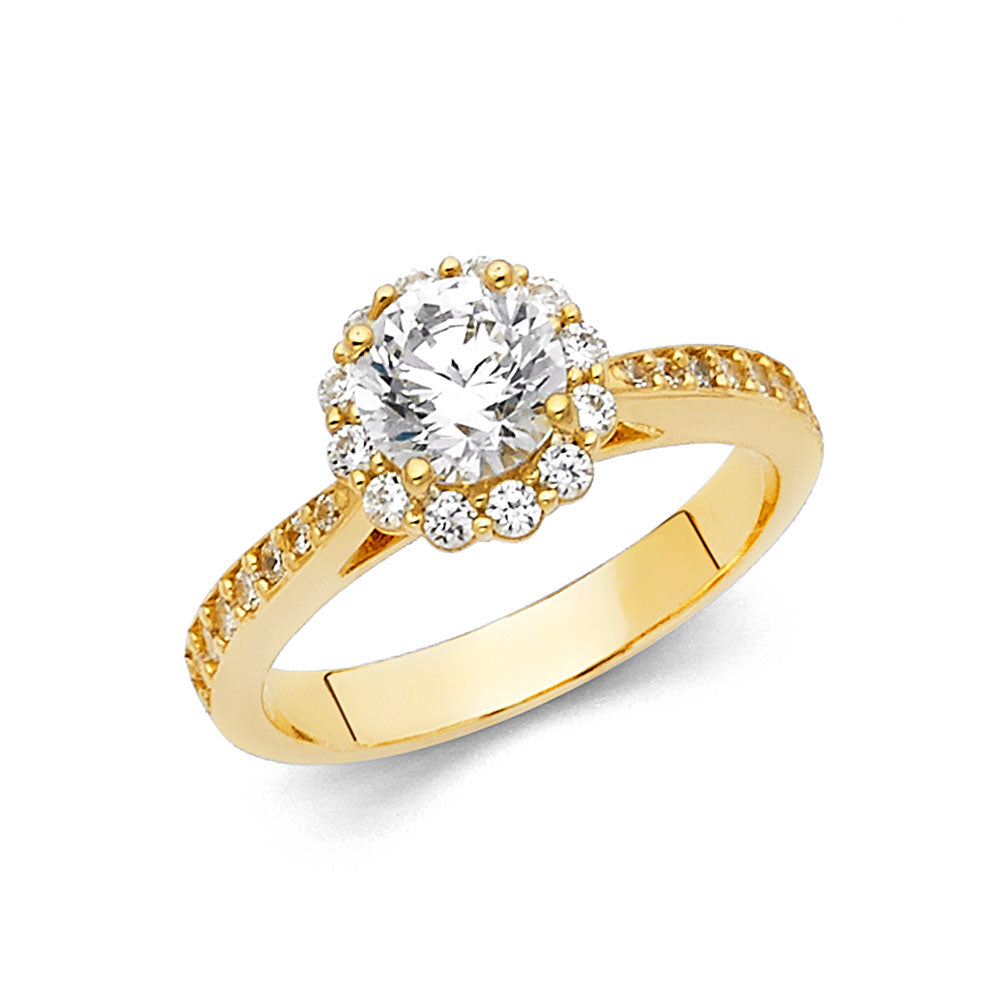 Lady's 14 Karat solitary cz  Ring Size 7 Color: Yellow
Finish: Polish