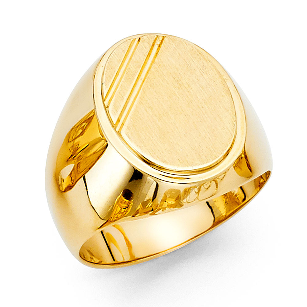 Gent's Yellow 14 Karat Signet Oval Ring