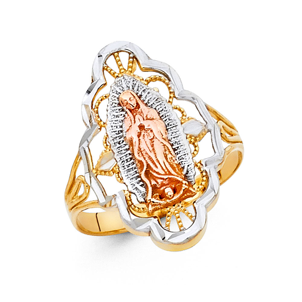 Lady's 14 Karat Fashion Ring Size 7 Style: Guadalupe
Color: Tri-tone