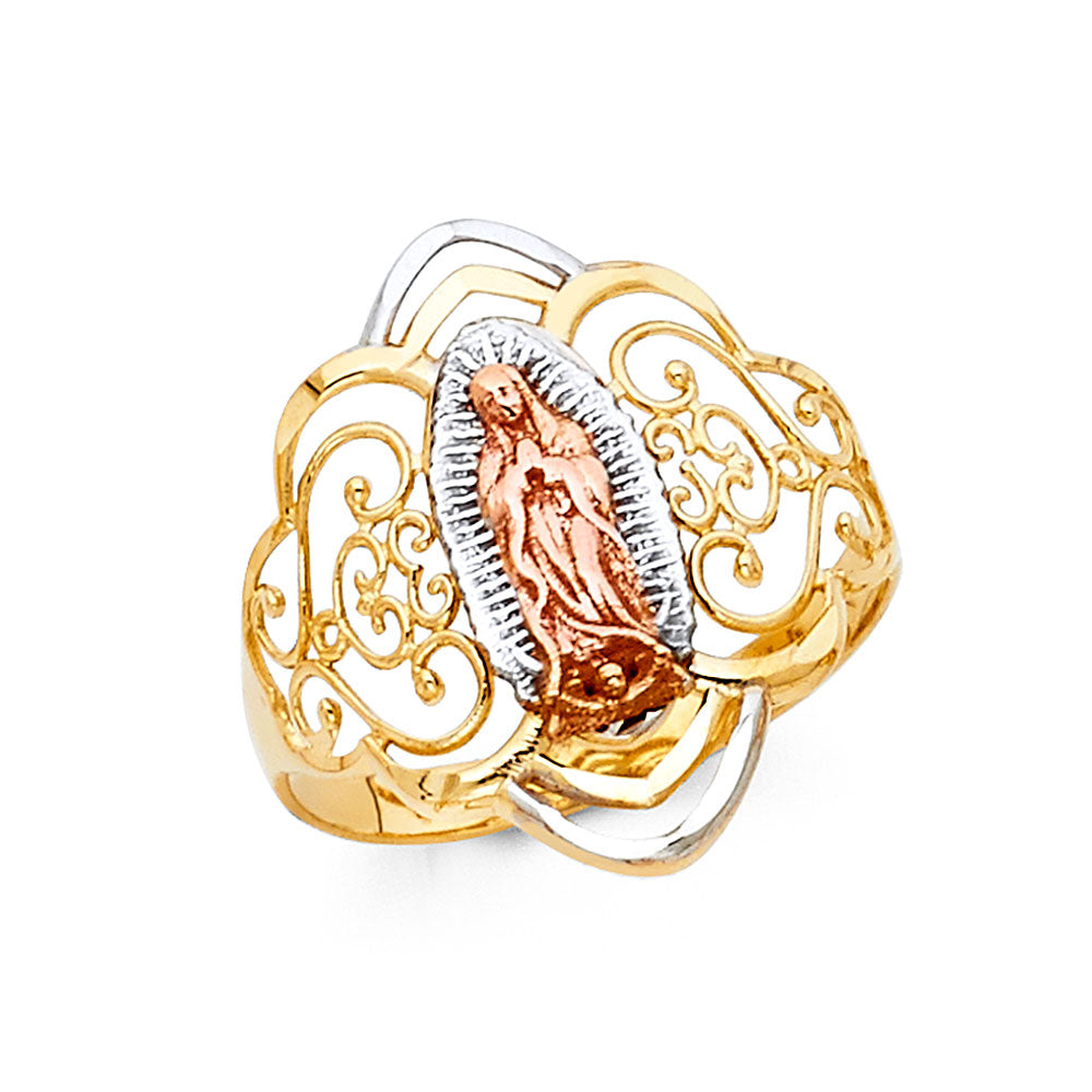 Lady's 14 Karat Our Lady Of Guadalupe Ring Size 7 Color: Tri-tone
Fin