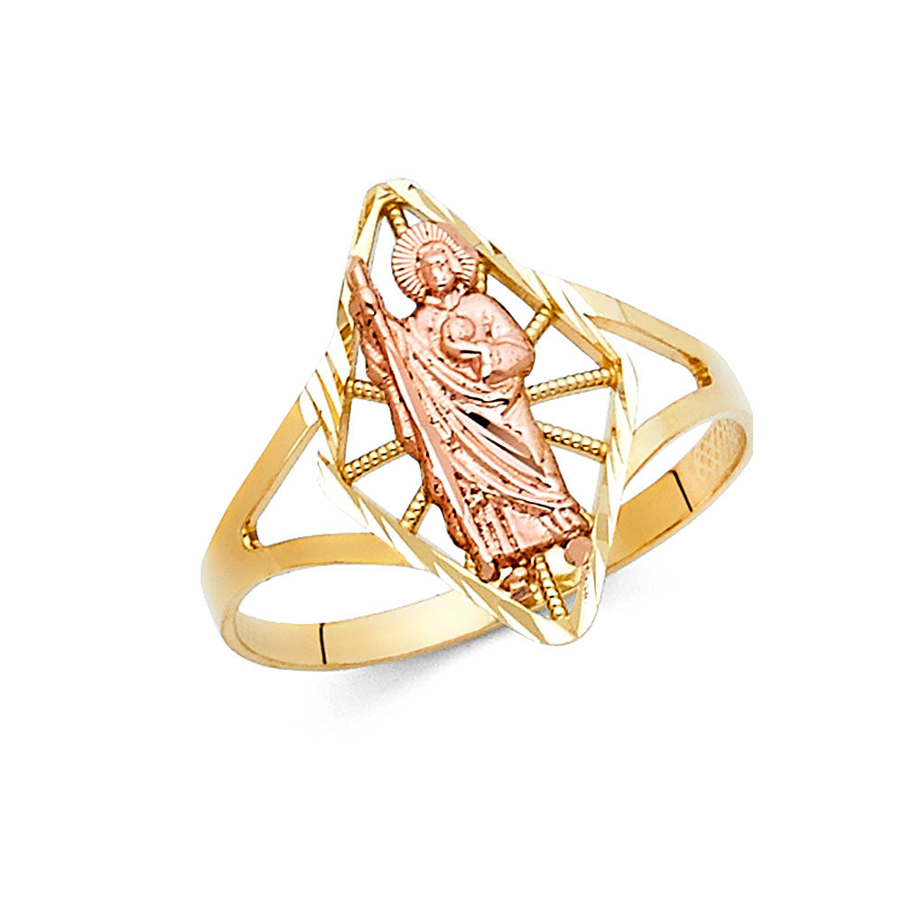 Lady's 14 Karat ST Jude Ring Size 7 Color: Two-Tone
Finish: Polished