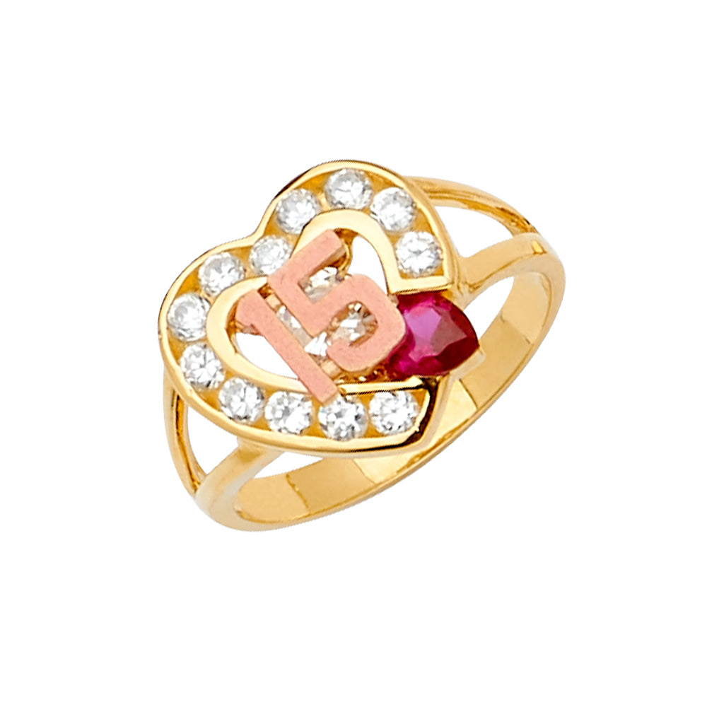 Lady's 14 Karat Fashion Ring Size 7 Color: Two-Tone
Finish: Polished