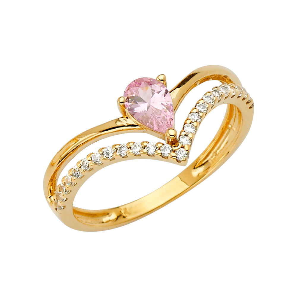 Lady's 14 Karat Fashion cz Ring Size 7 Color: Yellow
Finish: Polished