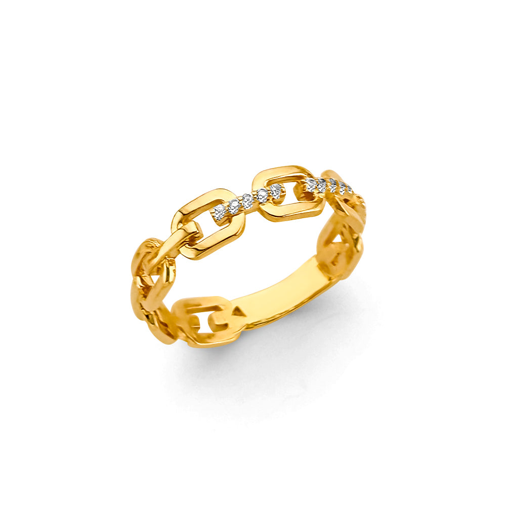 Lady's Yellow 14 Karat link Ring Gender: Ladies