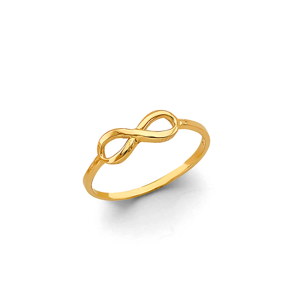 Lady's Yellow 14 Karat Infinity Ring Gender: Ladies