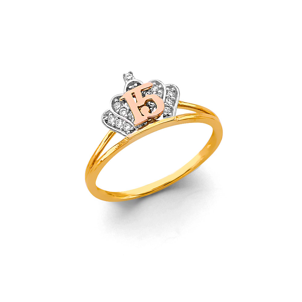 Lady's Yellow 14 Karat 15 Anos Ring 
Gender: Ladies