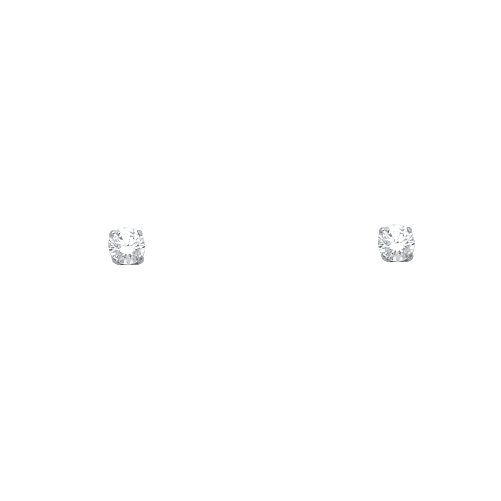 Lady's White14 Karat 3mm Studs Earrings Gender: Ladies
