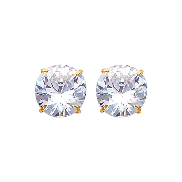 Lady's Yellow 14 Karat bascket stud Earrings 8mm