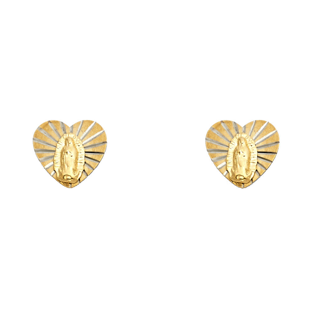 Yellow 14 Karat Guadaluipe earrings Heart
Finish: Polished
Gender: L