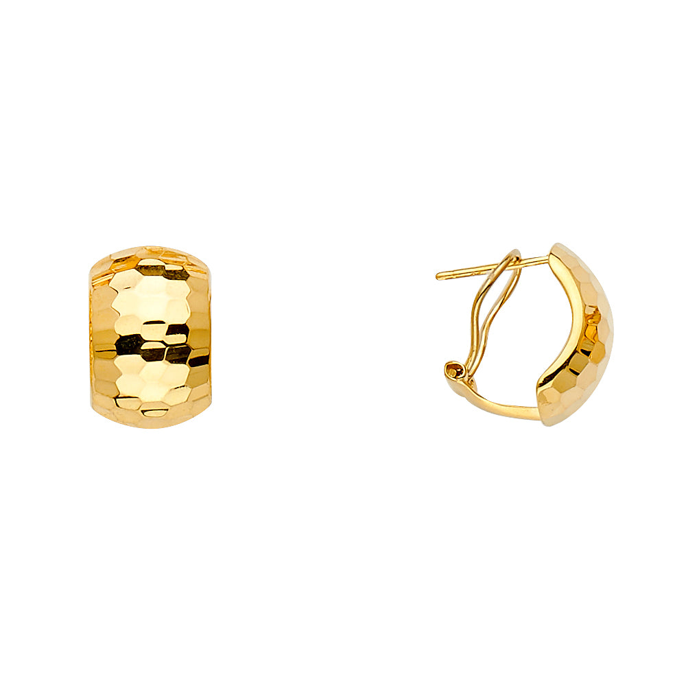 14K Y/Gd Half Huggies D/C Earrings