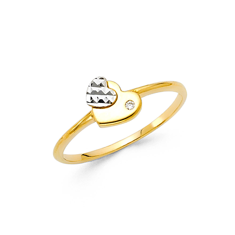 Lady's Yellow 14 Karat Heart Ring Length 6 Style: Fashion