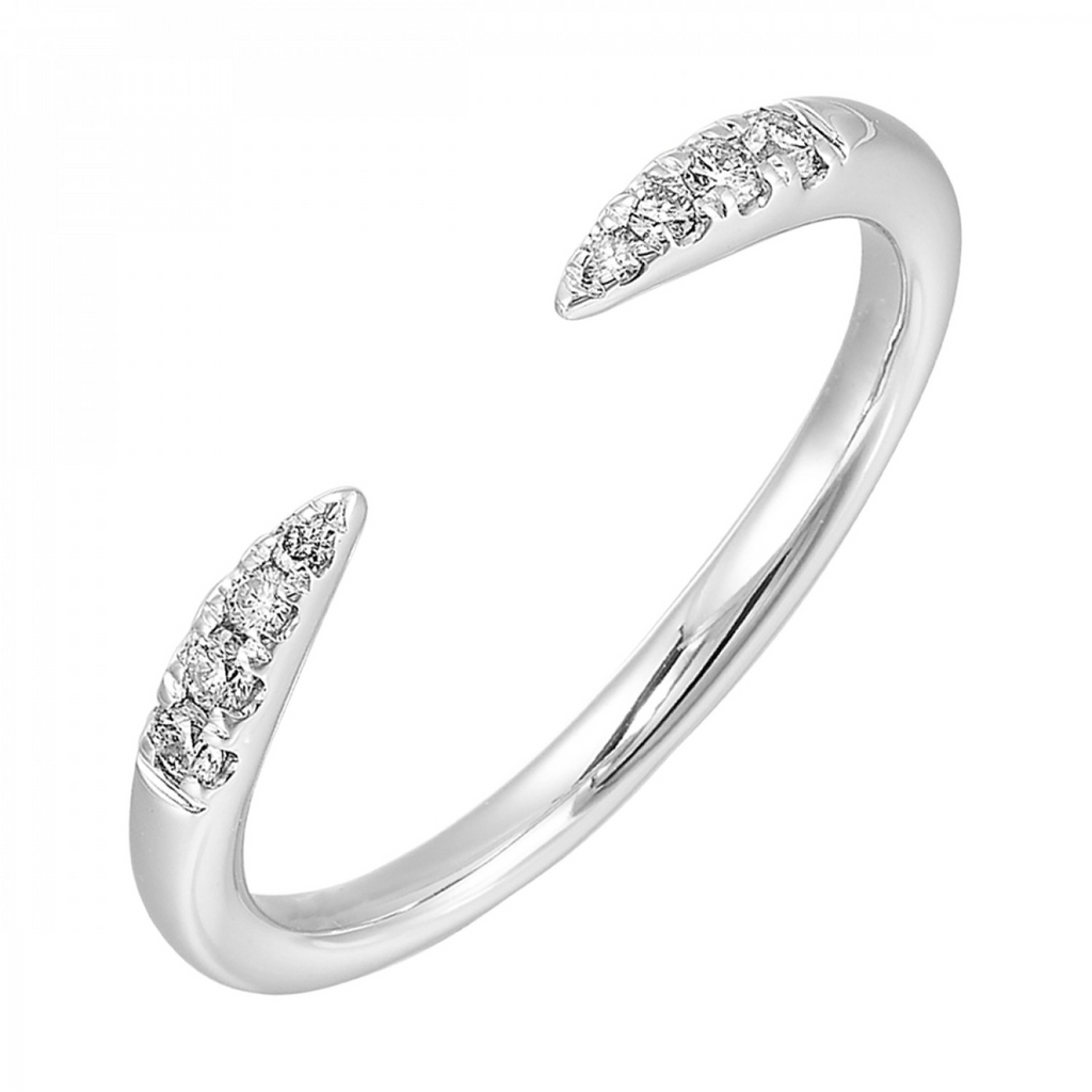 Lady's White 14 Karat Wedding Band 8 0.10tw Round SI2 Diamonds Finish: Polished