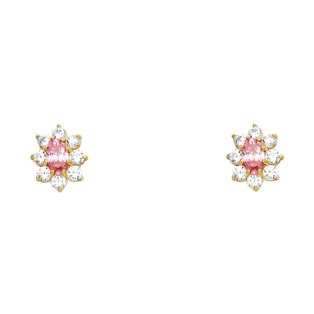 Lady's Yellow 14 Karat Stud  Earrings Finish: Polished
Length: 5