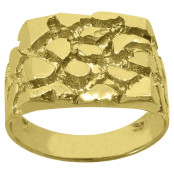 Gent's Yellow 10 Karat Nugget Fashion Ring Length 12.75 Style: Nugguet