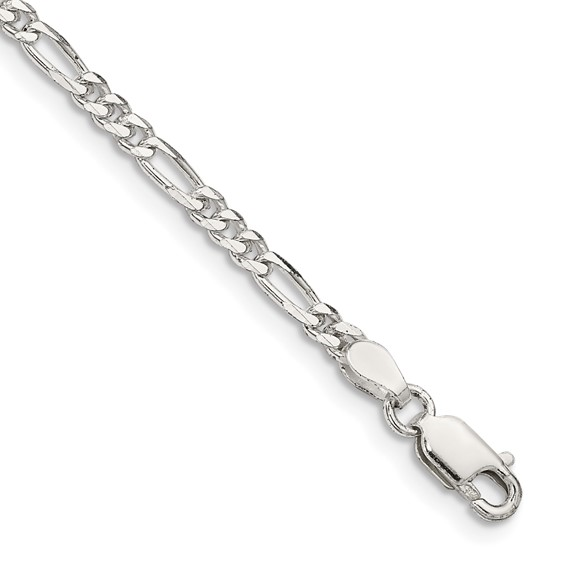 Sterling Silver Bracelet Style: Figaro
Length: 6" 2.85mm