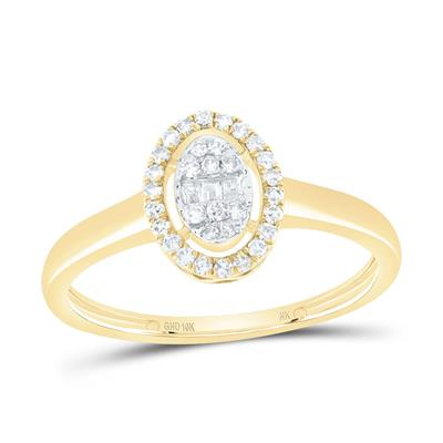 Lady's Yellow 10 Karat Fashion Oval Ring 0.20tw Various Shapes Diamonds Finish: Polished
Gender: Ladies