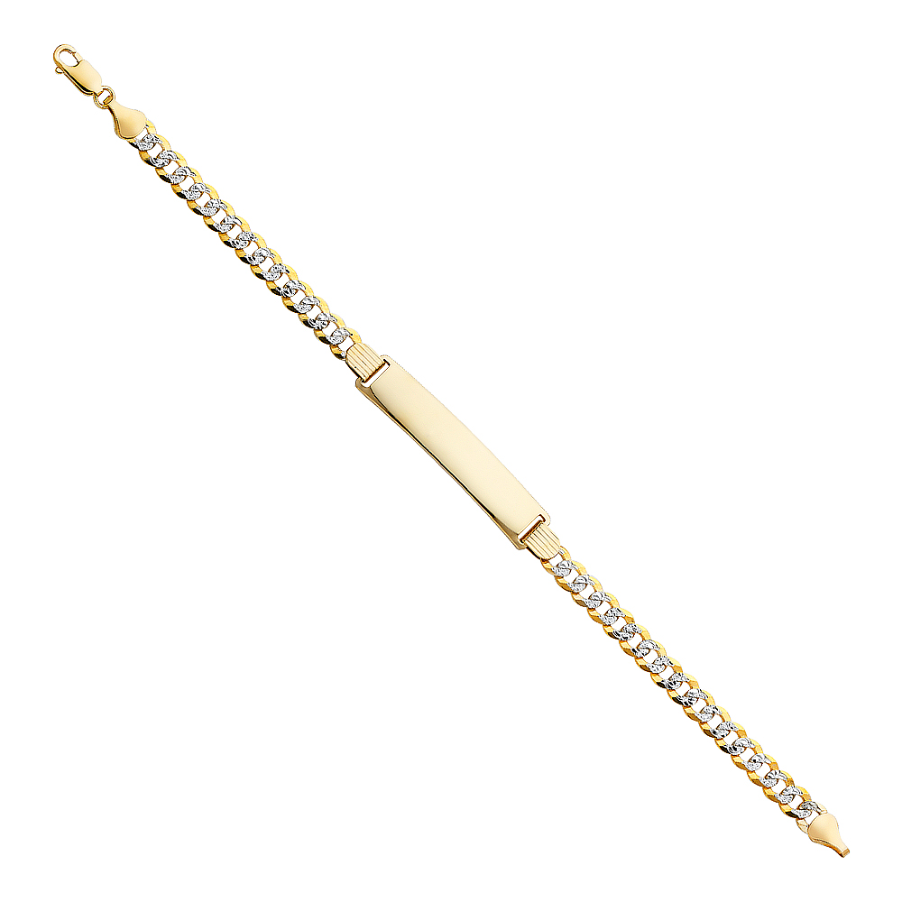 Gent's Yellow 14 Karat ID Bracelet Style: Cuban
Length: 8"