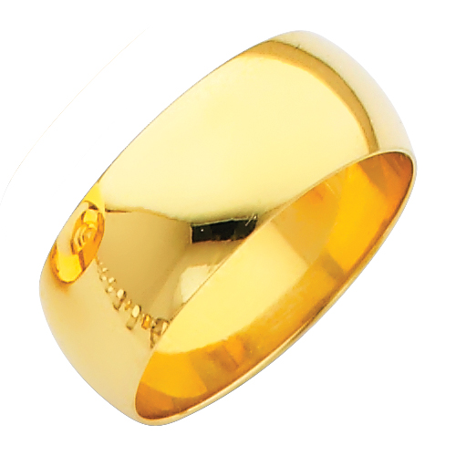 Gent's Yellow 14 Karat Wedding Band Sz 11 8mm