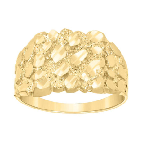 Gent's Yellow 10 Karat Nugget Ring Length 15.82