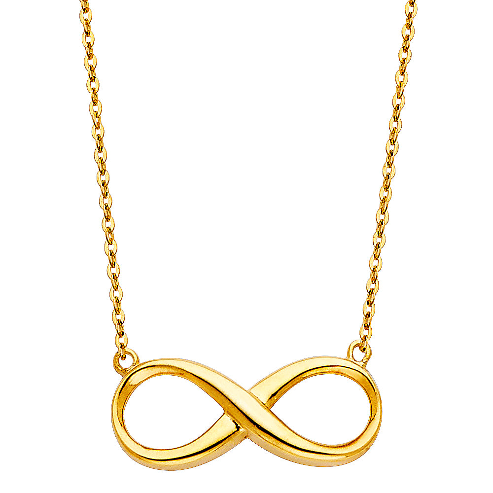 Lady's 14 Karat Infinity Necklace Color: Yellow
Length: 18"