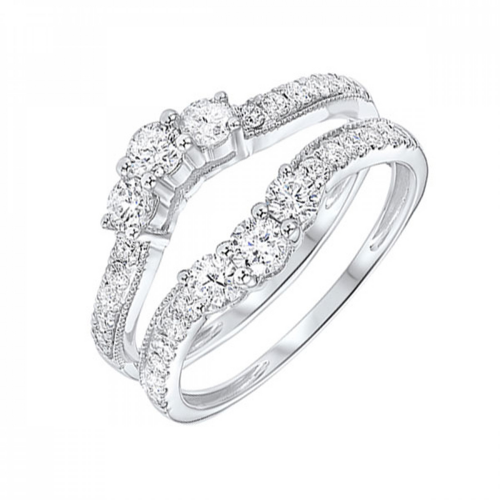 Lady's White 14 Karat Ring Wrap 26 0.50tw Round I2 Diamonds Finish: Po