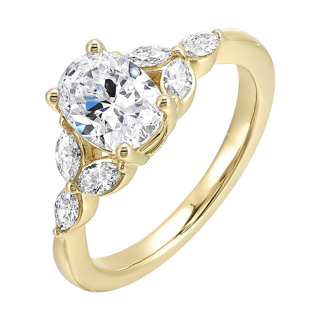 Lady's Yellow 14 Karat Engagement Ring 6 0.333tw Marquise SI2 Diamonds Finish: polished
Gender: Ladies