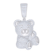 Sterling Silver CzTeddy Bear Pendant