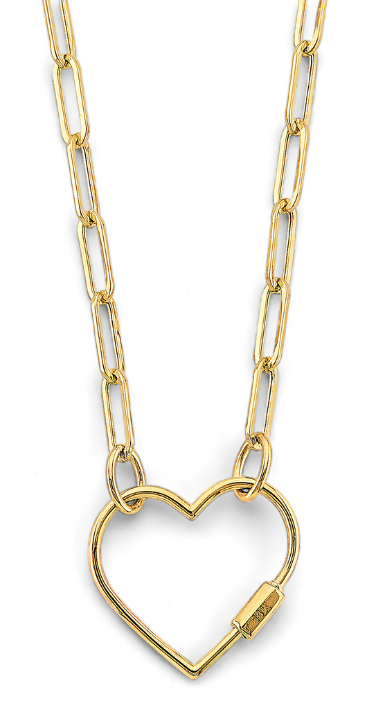 Lady's 14 Kara Open Heart Lock Paperclip Nk
Color: Yellow
Length: 18"