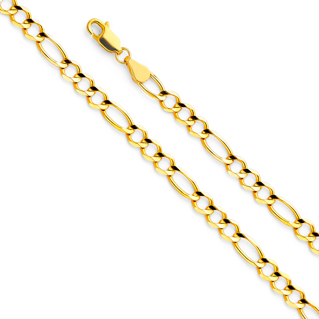 Gent's Yellow 10 Karat Solid Bracelet 4.5mm Style: Figaro
Length: 8"