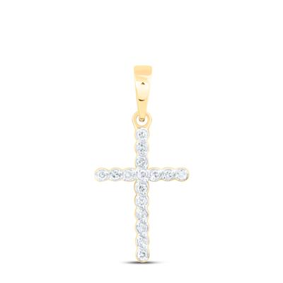 Yellow 10 Karat Pendant = 0.10tw Round Diamonds LengthMM: 13.8