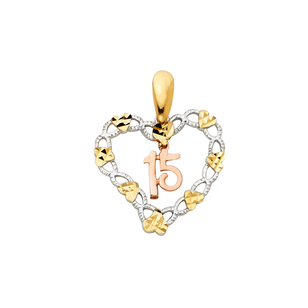Yellow 14 Karat 3C 15 Years Pendant Style: Fashion
Length: 15
