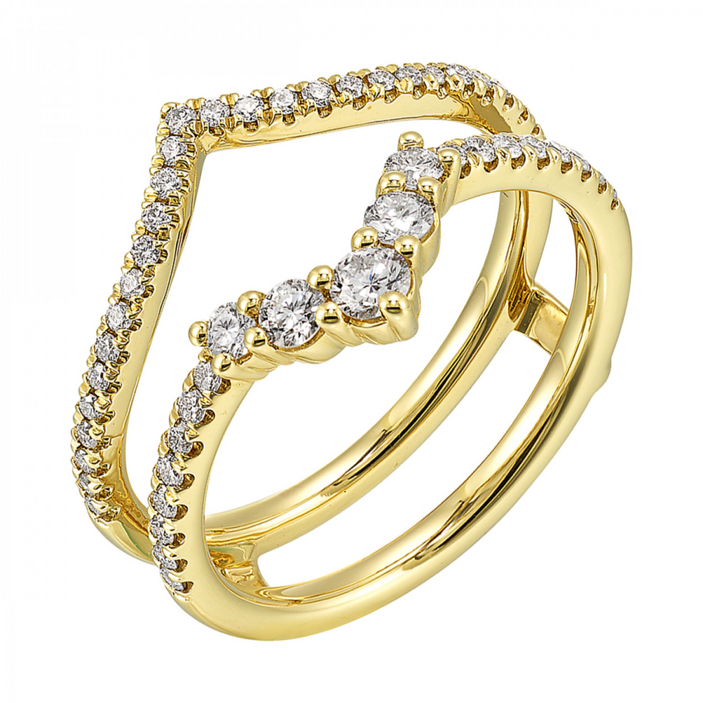 Lady's Yellow 14 Karat Ring 48 0.50tw Round SI2 Diamonds Finish: Polis