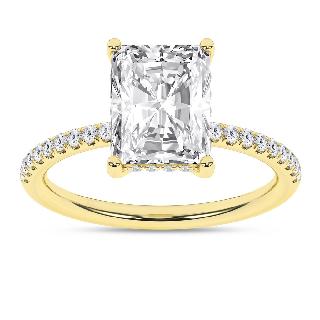 Lady's Yellow 14 Karat Engagement Ring one = 3.06ct Radiant F VS Lab G