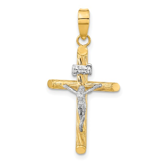 Two-Tone 14 Karat INRI crucifix cross  Charm Length: 32.9x16.25
Gende