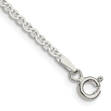 Sterling Silver 2.25 mm Flat Anchor Bracelet Length: 8"