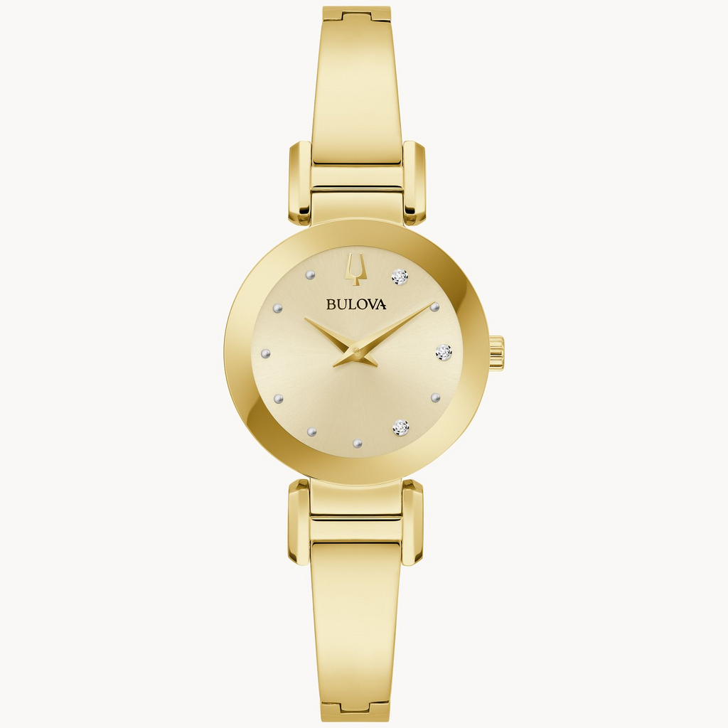 Watch Style: Diamond  dial Marc Anthony
Metal: Stainless Steel
Color: Yellow
Finish: polished