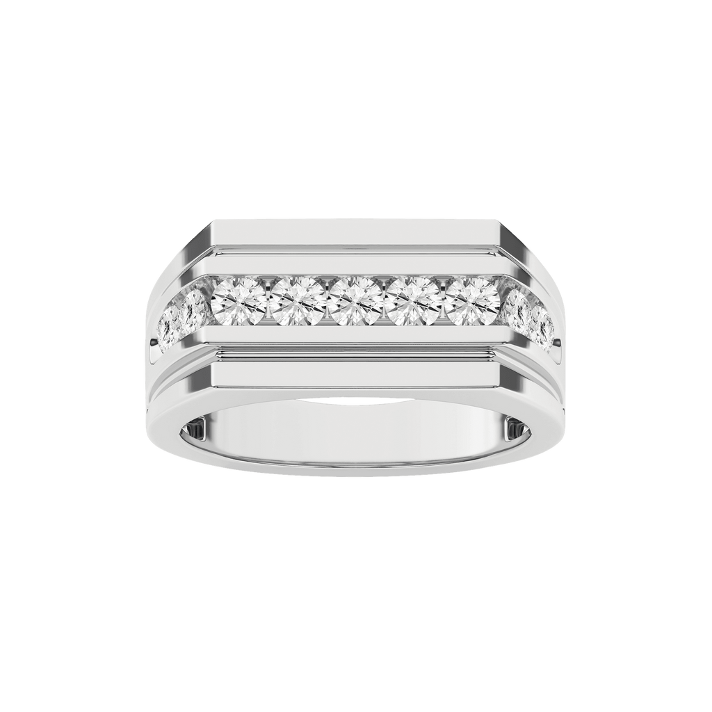 Gent's Two-Tone 14 Karat Ring 9 = 1.00tw Round E/F VS Lab Grown Diamon