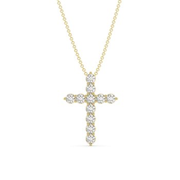Lady's White Sterliong Silver Cross Necklace 0.50tw Round Lab Grown Diamonds Length: 18"
Gender: Ladies