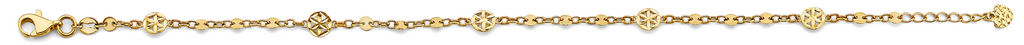 Lady's Yellow 14 Karat Ligth Bracelet Length: 7"+1"