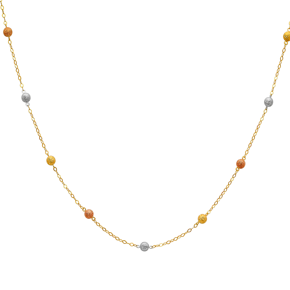 Lady's 14 Karat Fancy Ball Necklace S
Length: 18"
Gender: Ladies